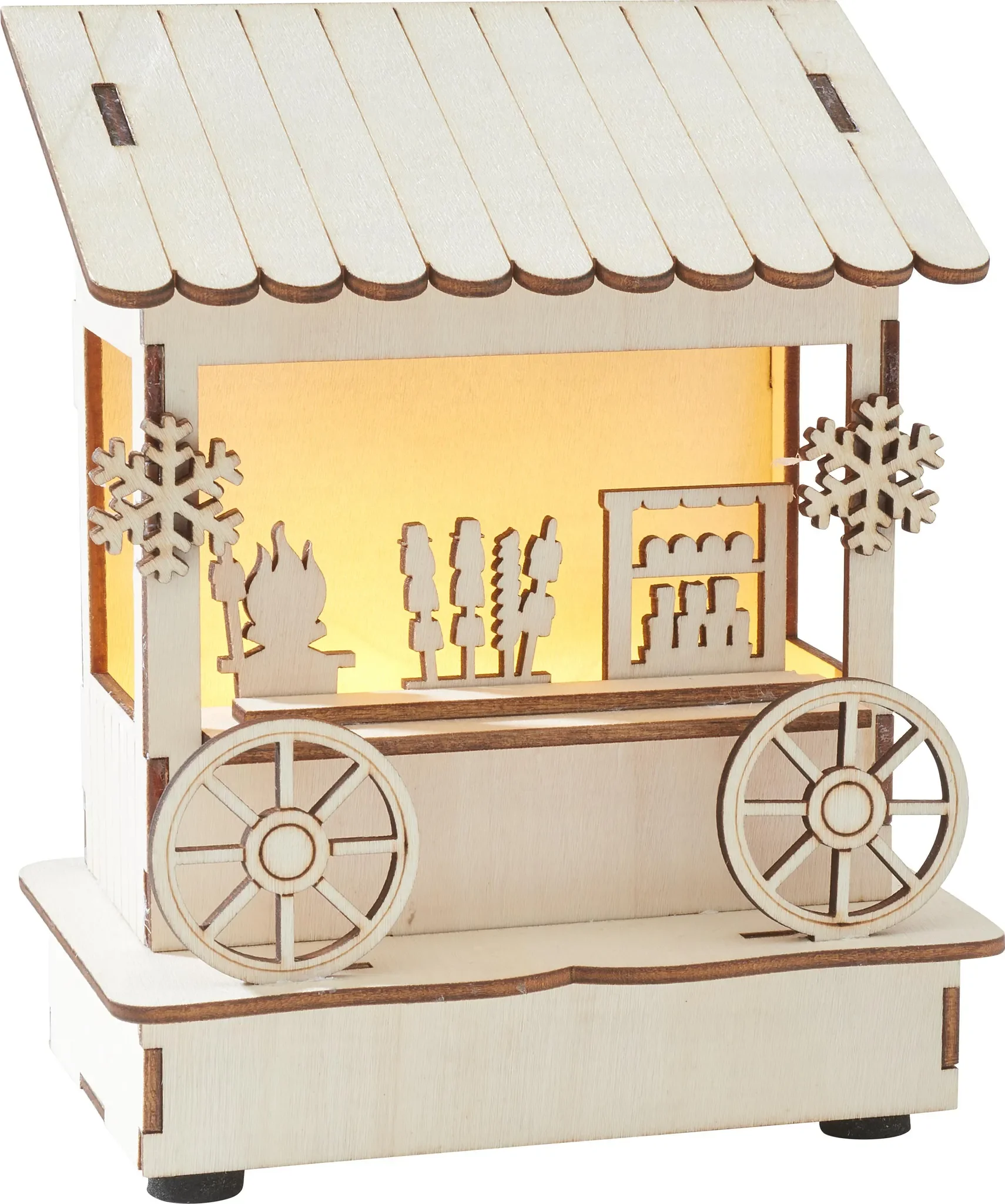 Holzbausatz Marktstand mit LED – 8×12×14,5 cm