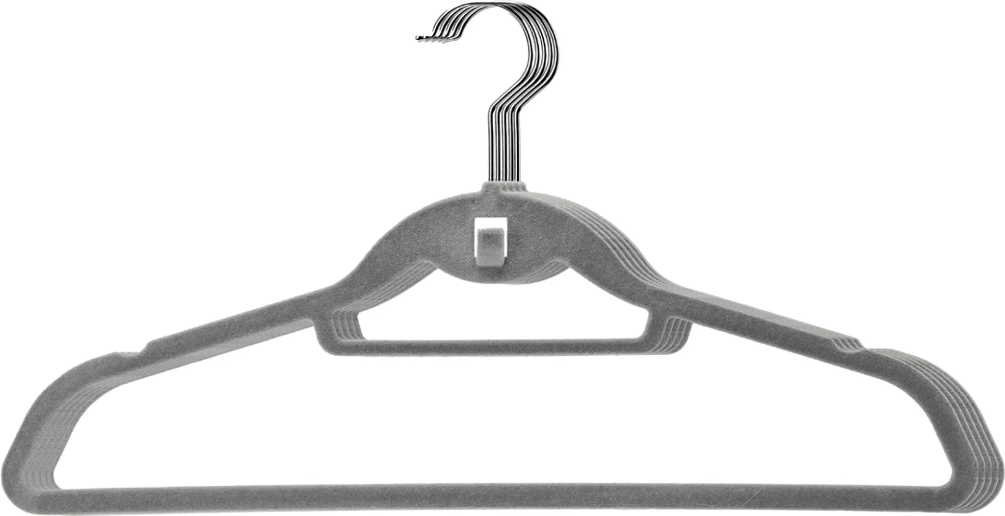 Kleiderbügel „PABLO“ – 5er-Set, Samt, dunkelgrau