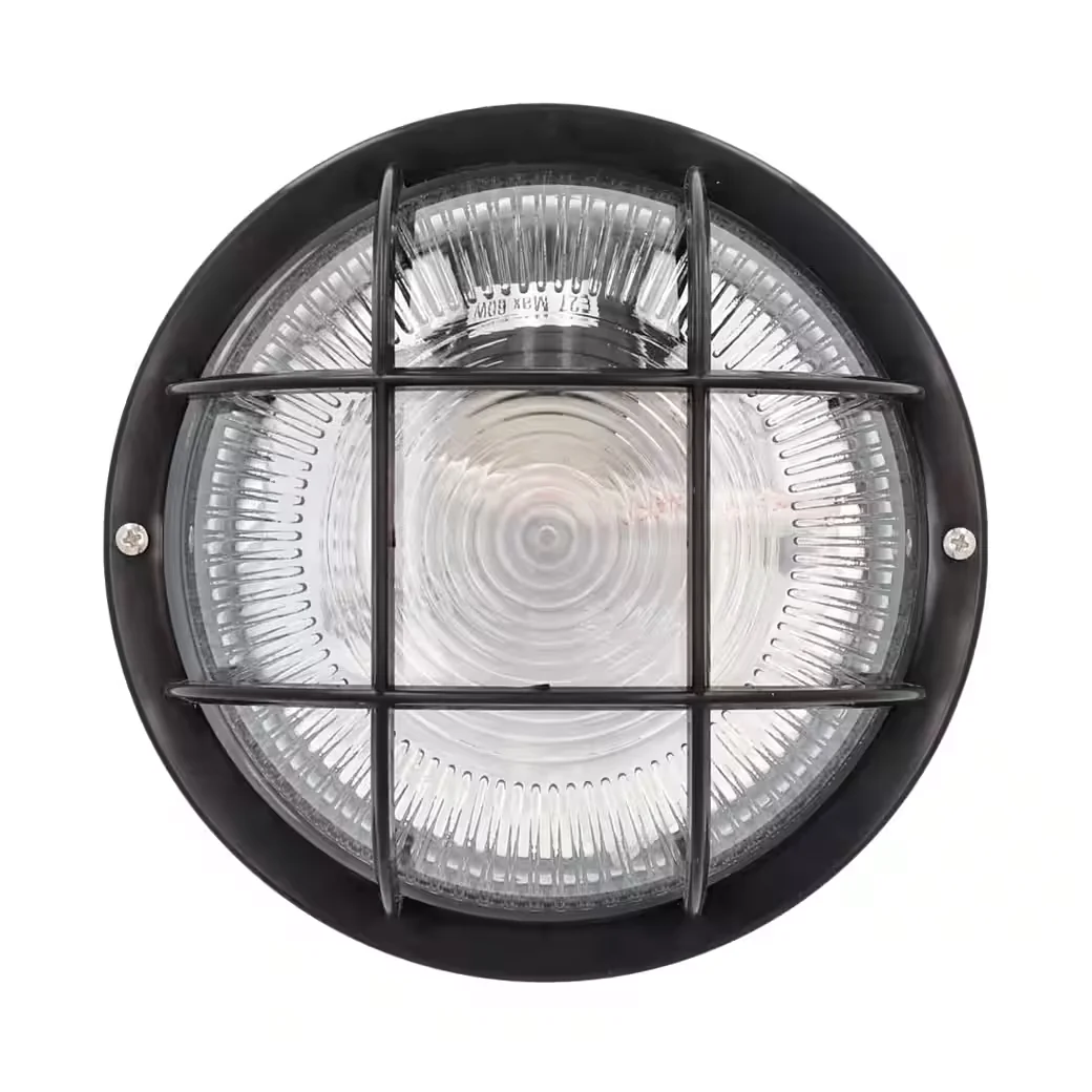 LED Außen-Wandleuchte Unitec – Rundleuchte mit PVC-Korb, Schwarz