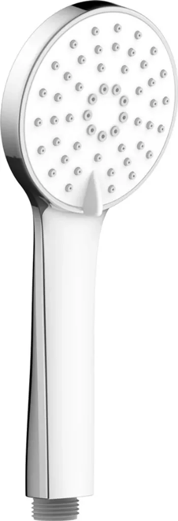 BADfabrik24 Handbrause, rund, D: 90 mm 3-strahlig, chrom/weiß 10L/min+Brauseschl. 2000mm SilverClean, chrom 1/2 Drehkonus x 1/2