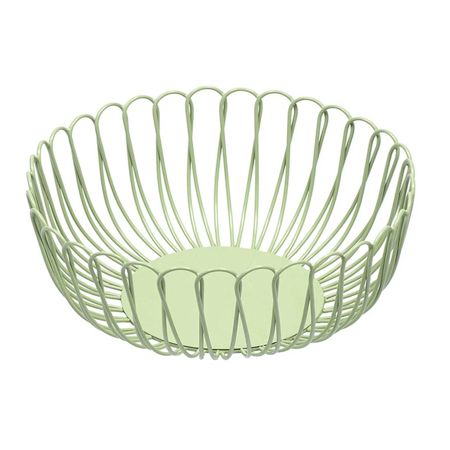 Dekotablett & Obstschale „Aiske“ – Metallkorb im skandinavischen Design, Grün