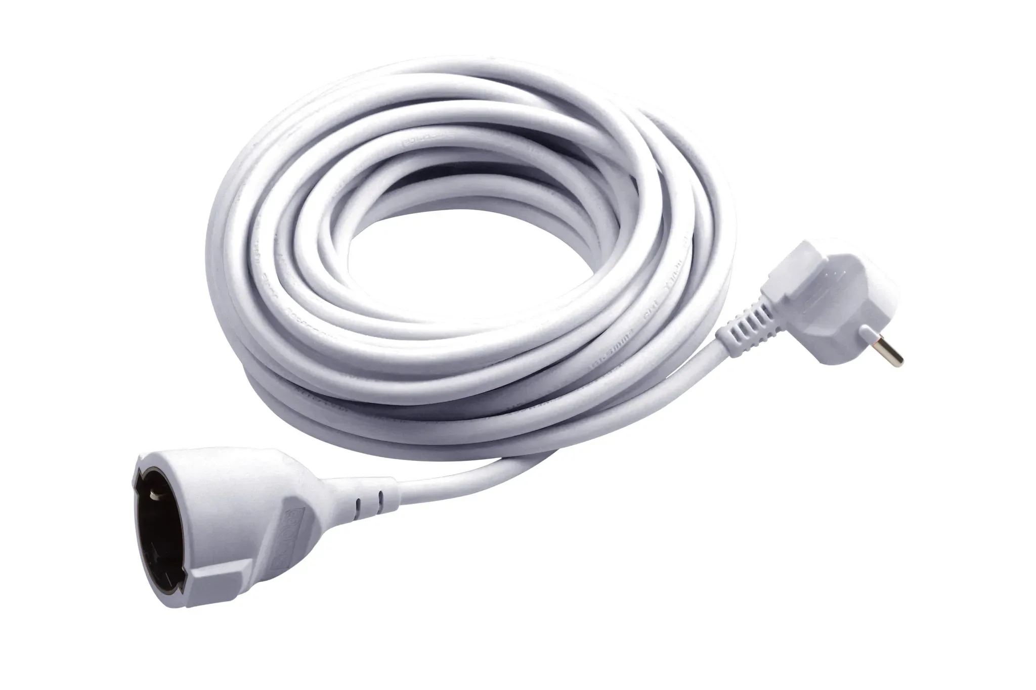 Kunststoff-Verlängerungskabel 2 m – Schuko-Kupplung, Weiß
