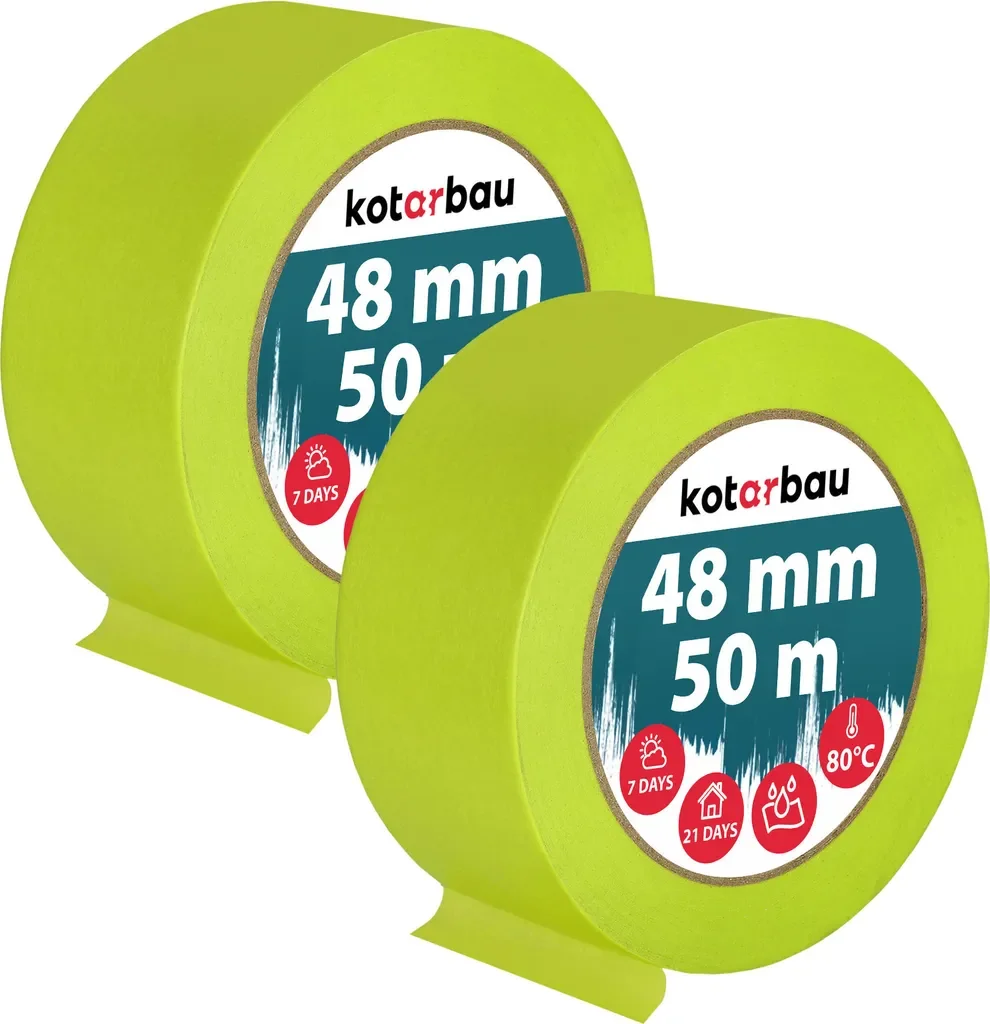 KOTARBAU 2er Set Neon Malerkrepp 48mm x 50m fluoreszierend grün