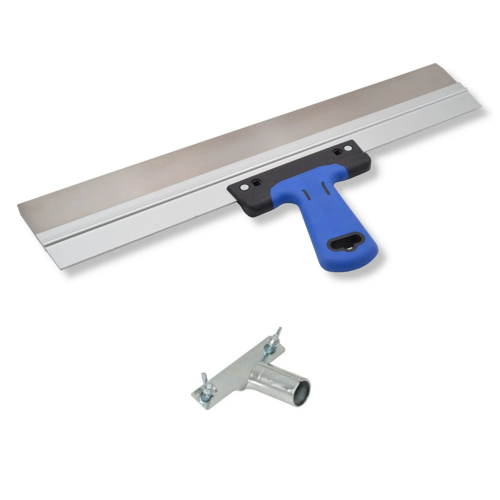 DEWEPRO Flächenspachtel Rakel 500x50 mm 2K-Softgriff mit Stielhalter