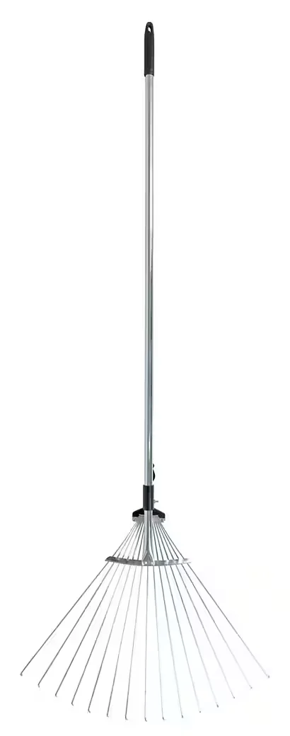 Buri Gartenrechen Fächerbesen Laubharke 120 bis 155 cm 15 Zinken