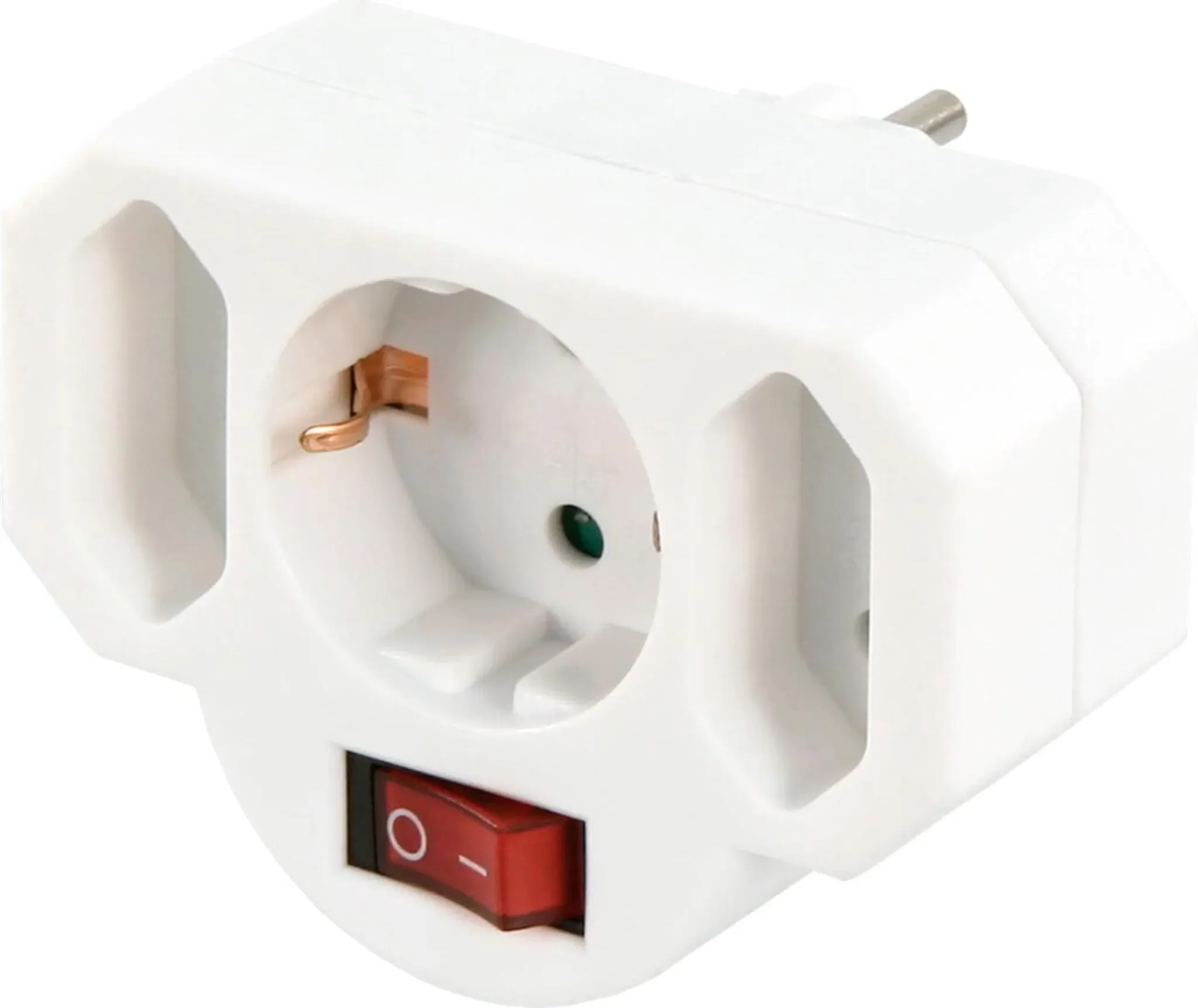Steckdosenadapter mit Schalter – 3-fach, weiß
